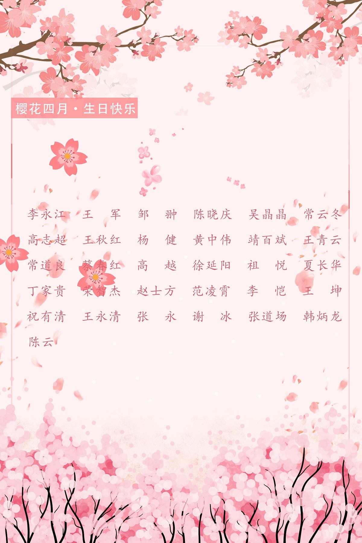 【生日祝?！抗ё?4月生日的員工生日快樂！