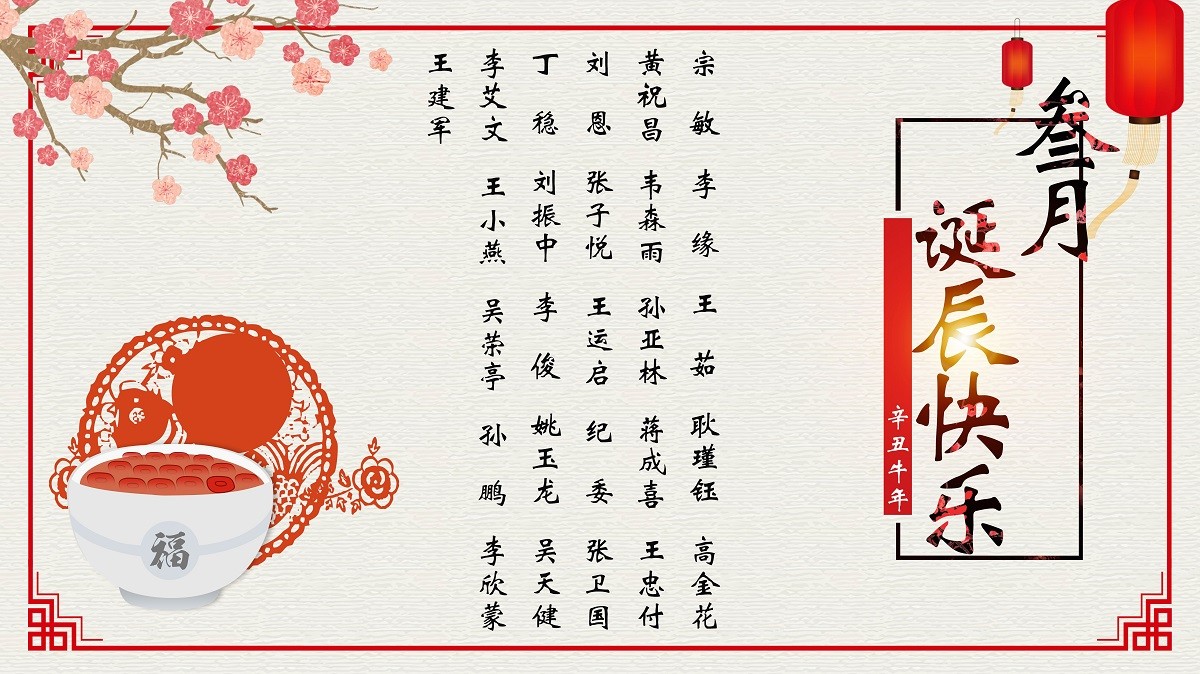【生日祝?！抗ё?3月生日的員工生日快樂！