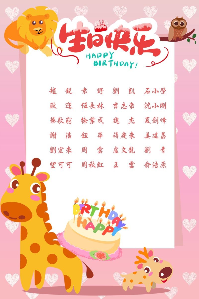 【生日祝?！抗ё?8月生日的員工生日快樂(lè)！